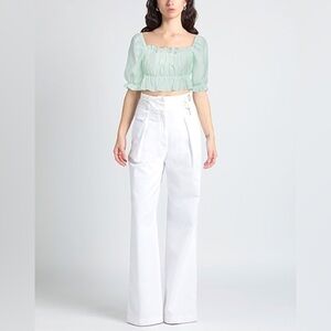 NWT Glamorous Mint Puff Sleeve Crop Top